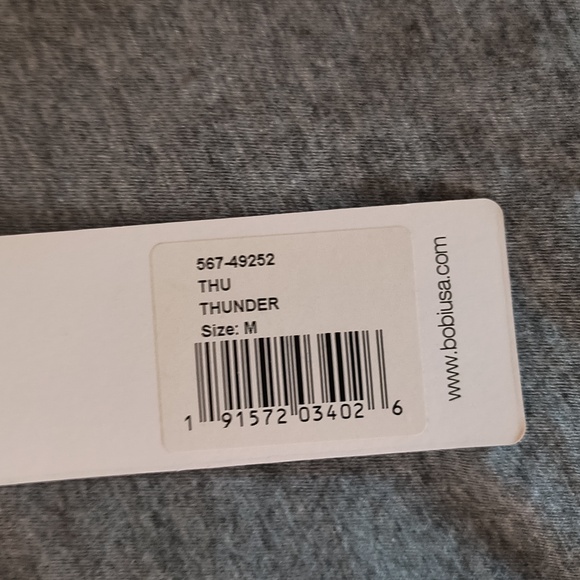 Bobi Los Angeles NWT Long Sleeve Shirred Dress Thunder in Heather Gray M - Picture 8 of 15